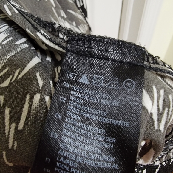 H&M Black n White Short Faux Wrap Dress sz 4 sz 12 - Picture 6 of 8